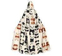 WHJSSF Pandas Of Father And Son - Capa con capucha para adultos con estampado de Halloween para varios entornos de fiesta y carnaval