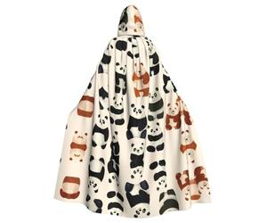 WHJSSF Pandas Of Father And Son - Capa con capucha para adultos con estampado de Halloween para varios entornos de fiesta y carnaval