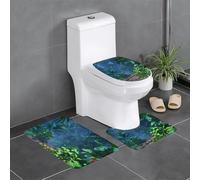 WHJSSF Plants in The Rainforest - Juego de 3 piezas antideslizante de secado rápido para baño, tapete de ducha duradero y antideslizante