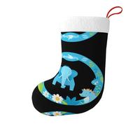 Whjssf Please Go to The Lovely Zoo Picture - Calcetines de Navidad impresos de doble cara para decoración de interiores y fiestas de gran capacidad