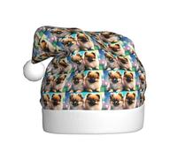 WHJSSF Pomeranians Puppies and Point Printed Christmas Hat for Adult for men and women clothing Headband for festive occasions