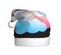 WHJSSF Puppy in the Clouds Printing - Sombreros de Navidad de felpa para hombres y mujeres, gorras de fiesta de Año Nuevo para adultos