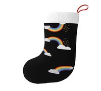 Whjssf Rainbow by The White Clouds - Calcetines de Navidad impresos de doble cara para decoración de interiores y fiestas de gran capacidad