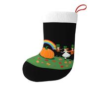 Whjssf Rainbow Meets St. Patrick - Calcetines de Navidad impresos de doble cara para decoración de interiores y fiestas de gran capacidad