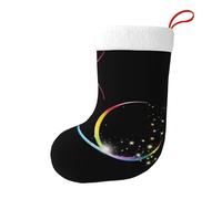 Whjssf Rainbow Meets Stars - Calcetines de Navidad impresos de doble cara para decoración de interiores y fiestas de gran capacidad