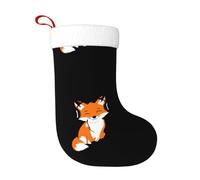 WHJSSF Red Fox - Calcetines decorativos de Navidad con imagen de escuchar música para decoración durante Halloween, Navidad y Año Nuevo