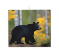 WHJSSF Rge and Small Black Bears Prints - Alfombrilla absorbente de secado para encimera de cocina para usar como estante de drenaje para mantener tus encimeras secas