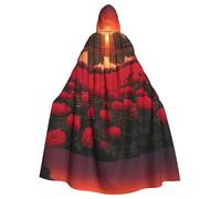 WHJSSF Rose Garden by the River - Capa con capucha para adultos con pajarita para fiestas de disfraces, cosplay