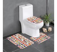 WHJSSF Runner - Juego de 3 piezas para baño con estampado de caballo dala sueco, antideslizante, de secado rápido, duradero, para ducha