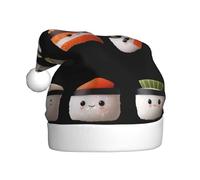 WHJSSF Salmon Sushi Roll Printing - Sombreros de Navidad de felpa para hombres y mujeres, gorras de fiesta de Año Nuevo para adultos