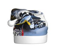 WHJSSF Sombrero de Navidad avanzado con imagen de moto de nieve para adultos, suave, ligero, para fiestas de vacaciones