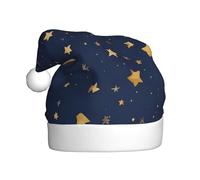 WHJSSF Sombrero de Navidad azul marino con imagen de cielo y estrellas para adultos, suave, ligero, uso en fiestas