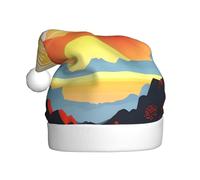 WHJSSF Sombrero de Navidad brillante con imagen de amanecer para adultos, ala suave y esponjosa, ligera y cómoda
