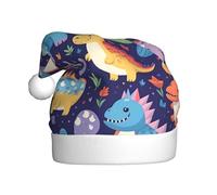 WHJSSF Sombrero de Navidad con estampado de dinosaurios de colores brillantes para adultos, accesorio festivo de calidad hecho a mano suave y ligero