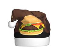 WHJSSF Sombrero de Navidad con estampado de hamburguesa de oso para adultos para hombres y mujeres, diadema para ocasiones festivas
