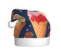 WHJSSF Sombrero de Navidad con estampado de helado dulce para adultos, suave, ligero, para fiestas de vacaciones