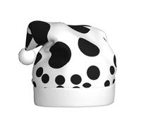 WHJSSF Sombrero de Navidad con estampado de lunares en blanco y negro para adultos, accesorio festivo de calidad hecho a mano, suave, ligero