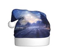 WHJSSF Sombrero de Navidad con estampado de nieve que cae por todo el cielo para adultos para fiestas de Halloween