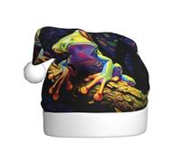 WHJSSF Sombrero de Navidad con estampado de rana de árbol de paz para adultos, accesorio festivo de calidad hecho a mano, suave, ligero
