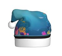 WHJSSF Sombrero de Navidad con estampado de The Happy World of Little Fish para adultos para fiestas de Halloween