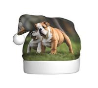WHJSSF Sombrero de Navidad con imagen de Bulldogs ingleses para adultos, por lo que es un regalo divertido y duradero para hombres y mujeres
