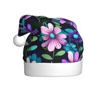WHJSSF Sombrero de Navidad con imagen de camelia morada para adultos, ala suave y esponjosa, ligera y cómoda