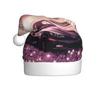 WHJSSF Sombrero de Navidad con imagen de coche deportivo junto al mar para adultos, ala suave y esponjosa, ligera y cómoda