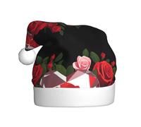 WHJSSF Sombrero de Navidad con imagen de diamante de corazón entre rosas para adultos, por lo que es un regalo divertido y duradero para hombres y mujeres