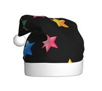 WHJSSF Sombrero de Navidad con imagen de estrella de la suerte para adultos, ala suave y esponjosa, ligera y cómoda