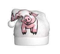 WHJSSF Sombrero de Navidad con imagen de fondo de cerdo para adultos, ala suave y esponjosa, ligera y cómoda