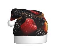 WHJSSF Sombrero de Navidad con imagen de fresa de morera para adultos, ala suave y esponjosa, ligera y cómoda