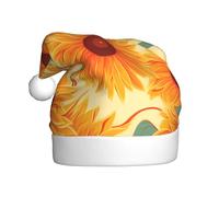 WHJSSF Sombrero de Navidad con imagen de girasol de puesta de sol para celebraciones festivas de adultos, como regalo para hombres y mujeres