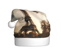WHJSSF Sombrero de Navidad con imagen de la Torre Eiffel de París francés para adultos, por lo que es un regalo divertido y duradero para hombres y mujeres
