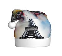 WHJSSF Sombrero de Navidad con imagen de la Torre Eiffel de París para adultos, por lo que es un regalo divertido y duradero para hombres y mujeres