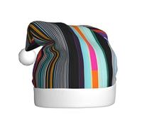 WHJSSF Sombrero de Navidad con imagen de líneas verticales irregulares para adultos, ala suave y esponjosa, ligera y cómoda