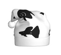 WHJSSF Sombrero de Navidad con imagen de pez blanco y negro para adultos, por lo que es un regalo divertido y duradero para hombres y mujeres