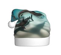 WHJSSF Sombrero de Navidad con imagen de pez en el mar profundo para adultos, por lo que es un regalo divertido y duradero para hombres y mujeres