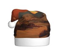 WHJSSF Sombrero de Navidad con imagen de puesta de sol en el desierto para adultos, por lo que es un regalo divertido y duradero para hombres y mujeres
