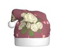 WHJSSF Sombrero de Navidad con imagen de rosa blanca de amor para adultos, por lo que es un regalo divertido y duradero para hombres y mujeres