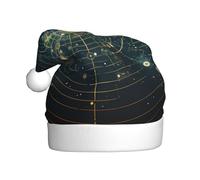 WHJSSF Sombrero de Navidad con imagen espacial de constelación del zodiaco para adultos, ala suave y esponjosa, ligera y cómoda