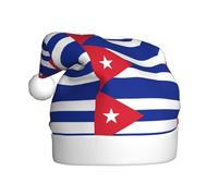 WHJSSF Sombrero de Navidad con patrón de bandera cubana para adultos, accesorio de calidad suave, ligero y esponjoso