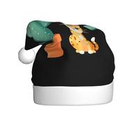 WHJSSF Sombrero de Navidad con patrón de cactus y gato manchado para adultos, adecuado para Halloween, Navidad y Año Nuevo