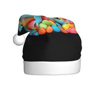 WHJSSF Sombrero de Navidad con patrón de camaleón en pelo de caramelo para adultos, accesorio de calidad suave, ligero y esponjoso