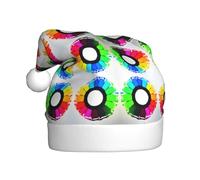 WHJSSF Sombrero de Navidad con patrón de círculos de colores duradero para adultos para Halloween, Navidad, Año Nuevo