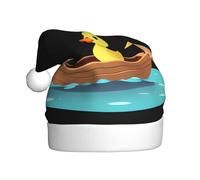 WHJSSF Sombrero de Navidad con patrón de pato bebé en un barco, duradero para adultos, para Halloween, Navidad, Año Nuevo