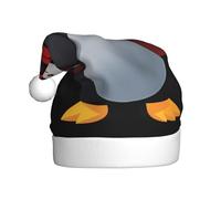 WHJSSF Sombrero de Navidad con patrón de pingüino de Caperucita Roja para adultos, accesorio de calidad suave, ligero y esponjoso