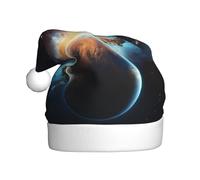 WHJSSF Sombrero de Navidad con patrón de planeta espacial para adultos, accesorio de calidad suave, ligero y esponjoso