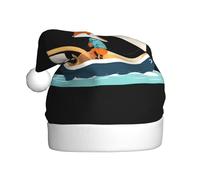 WHJSSF Sombrero de Navidad con patrón de zorro pequeño jugando con barco, duradero para adultos, para Halloween, Navidad, Año Nuevo