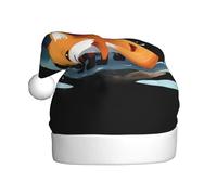 WHJSSF Sombrero de Navidad con patrón de zorro pequeño que se esconde de la lluvia para adultos, adecuado para Halloween, Navidad y Año Nuevo