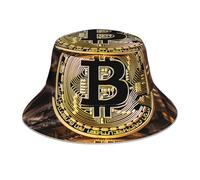 WHJSSF Sombrero reflectante con patrón de Bitcoin para hombres y mujeres para viajes, camping, actividades al aire libre, color negro